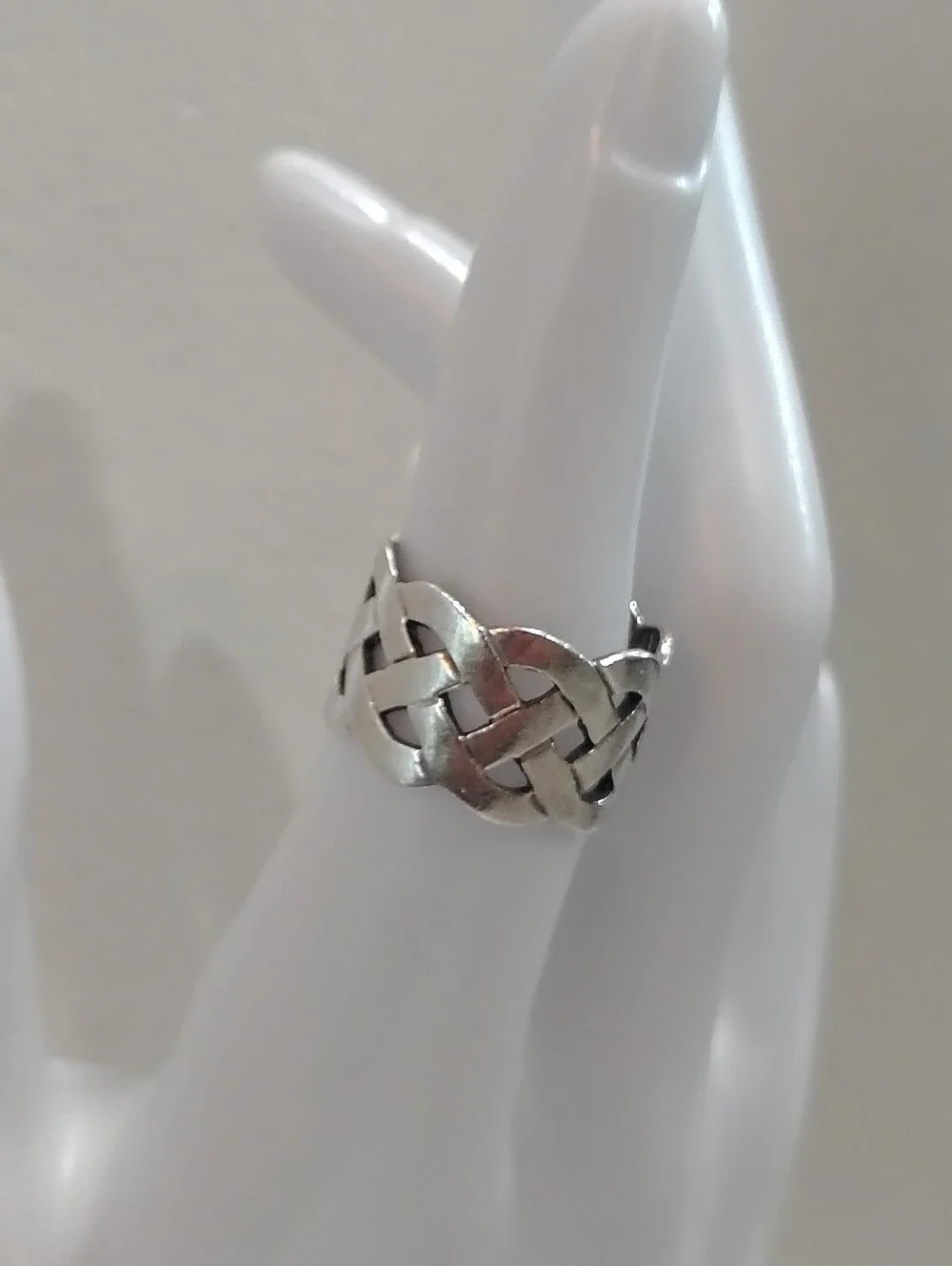 Celtic Knot Band Ring Size 6 Woven Weave Vintage 925 Sterling Silver Wide
